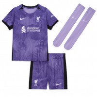 Billiga Liverpool Virgil van Dijk #4 Barnkläder Tredje fotbollskläder till baby 2023-24 Kortärmad (+ Korta byxor)